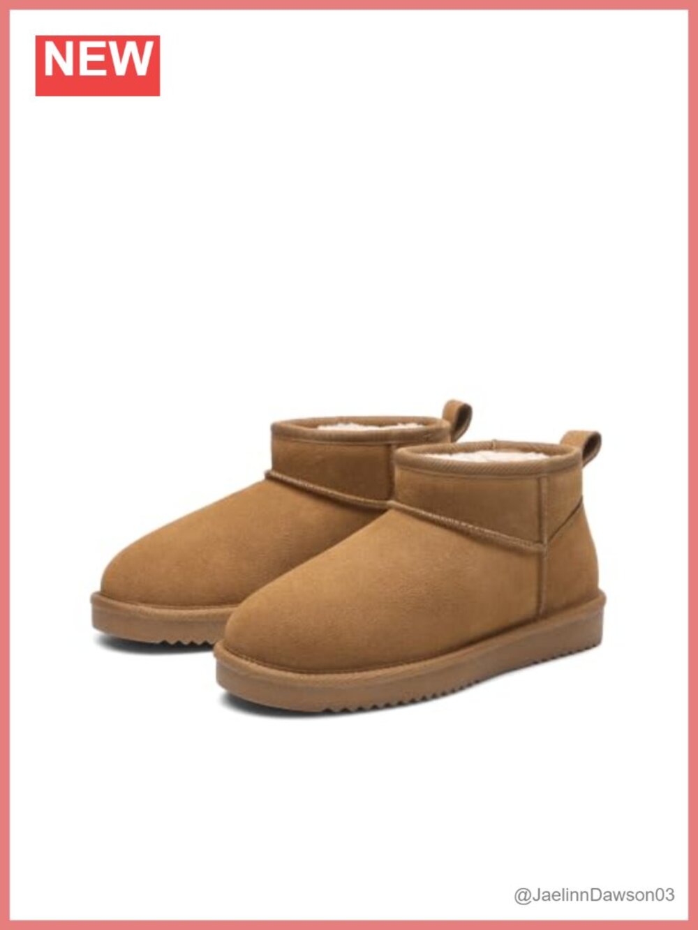Genuine Suede Ankle Winter Boots Faux Fur Lined Slip-Resistant Snow Boots